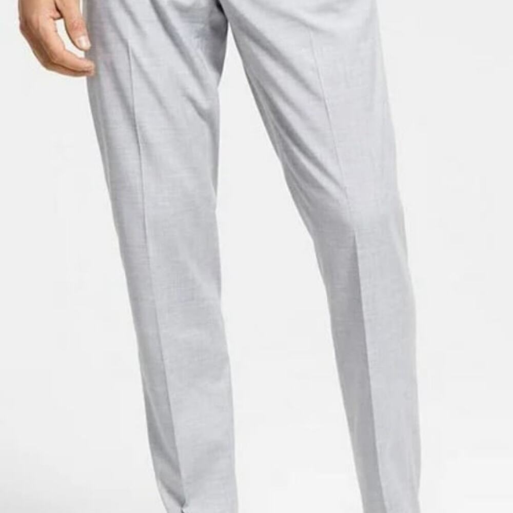 Alfani Slim Fit Light Flat Front Grey Mens Dress Pants Men's size 33 x 32